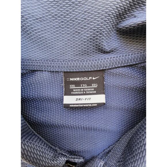 Nike Golf Dri-FIT Polo Shirt Mens 2XL Blue Performance Pique Athletic Tennis - Picture 7 of 13